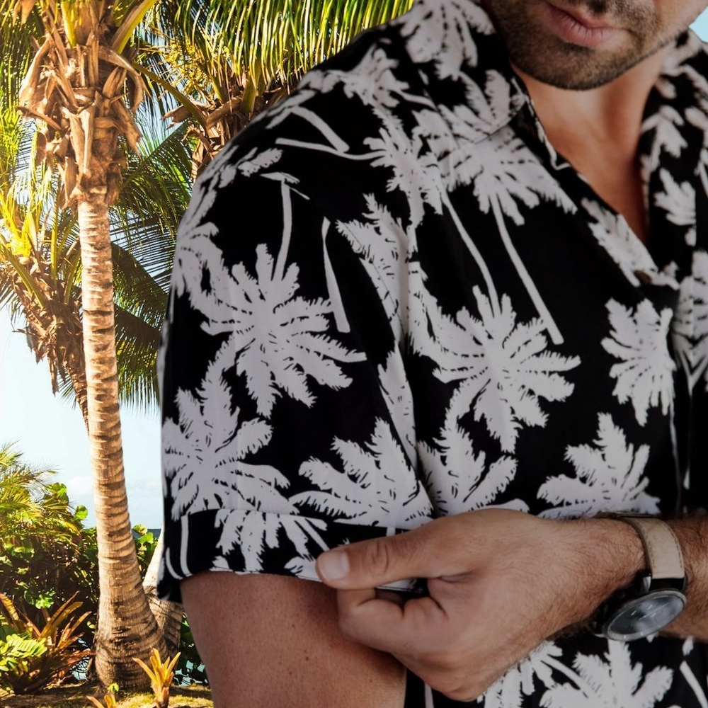 Black and White Palm Tree Shirt